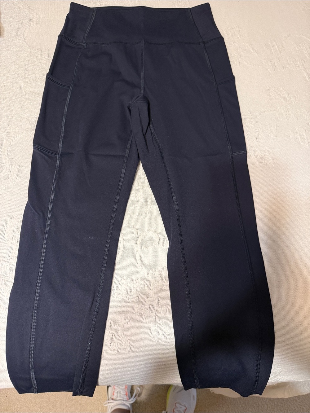 RBX navy blue Cropped High-Rise Leggings with Side Pockets